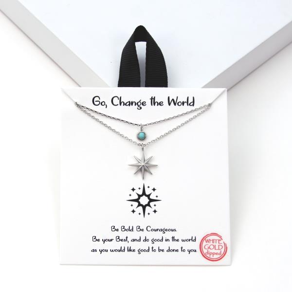 18K GOLD RHODIUM DIPPED GO CHANGE THE WORLD NECKLACE