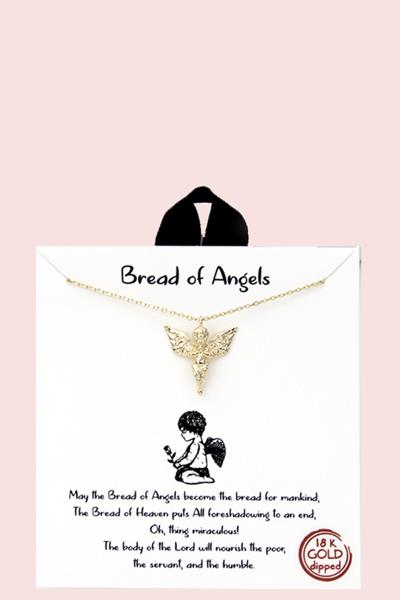 18K GOLD RHODIUM DIPPED BREAD OF ANGELS NECKLACE