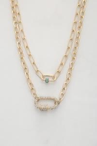 SODAJO PAPERCLIP LINK LAYERED NECKLACE