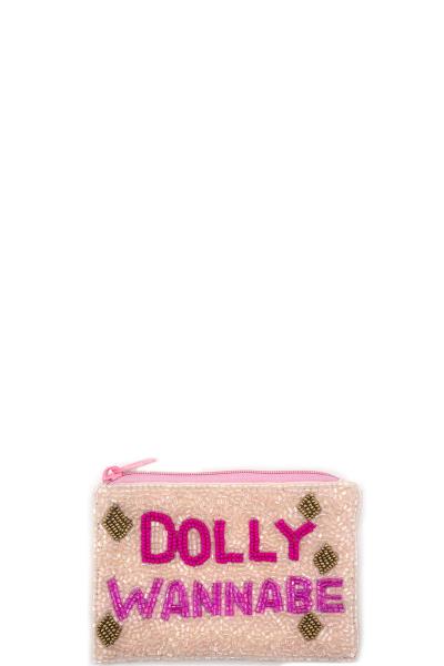 "DOLLY WANNABE" SEED BEADED COIN BAG
