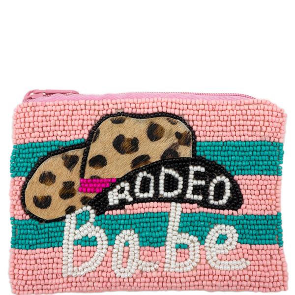 "RODEO BABE" W COWGIRL HAT COIN BAG