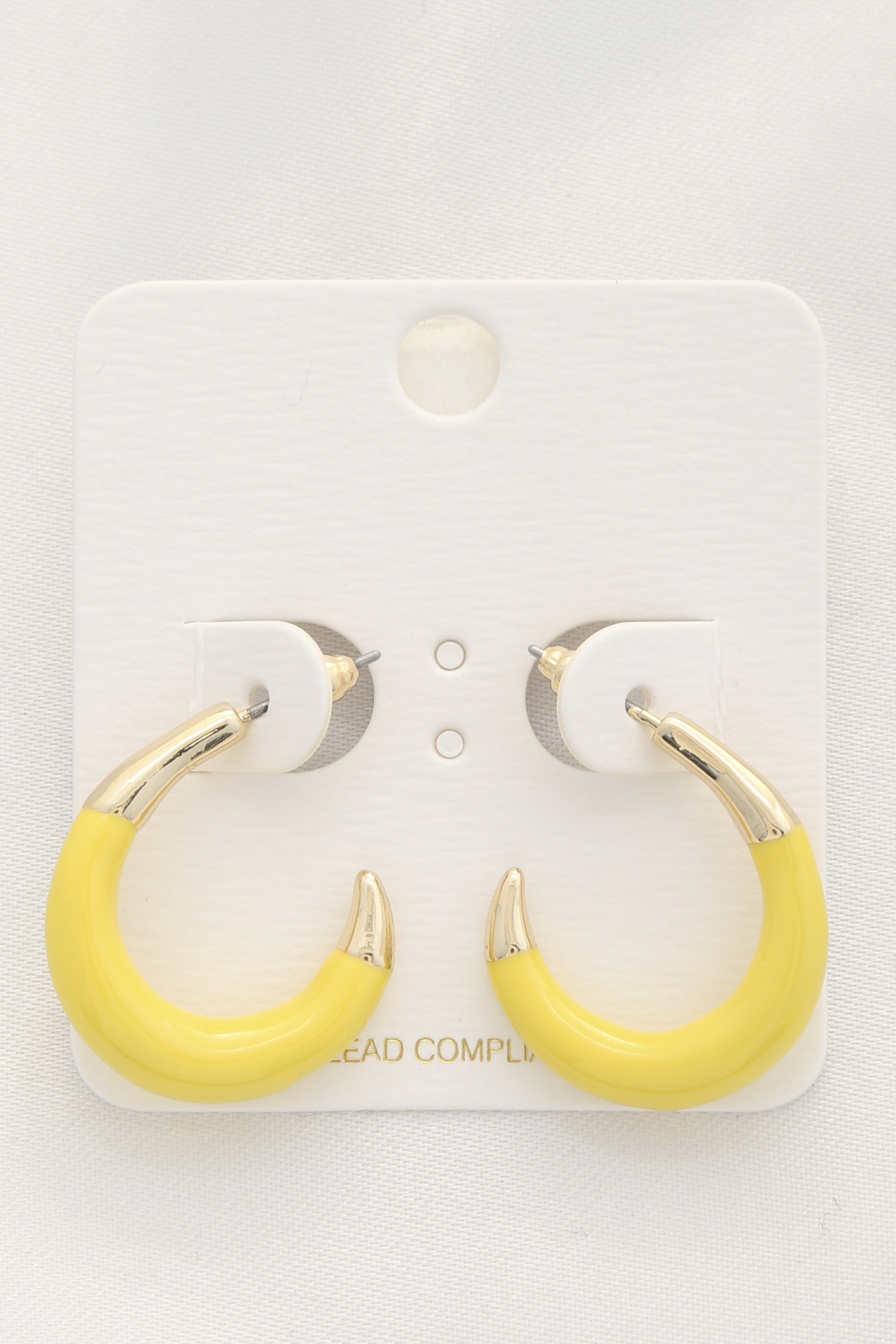 COLOR METAL OPEN OVAL EARRING
