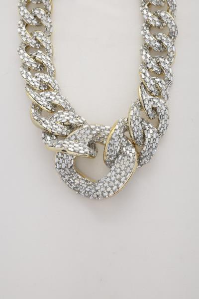 RHINESTONE CCB CURB LINK NECKLACE