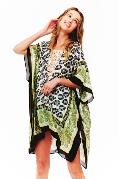 PAISLEY PRINTED SILKY KIMONO