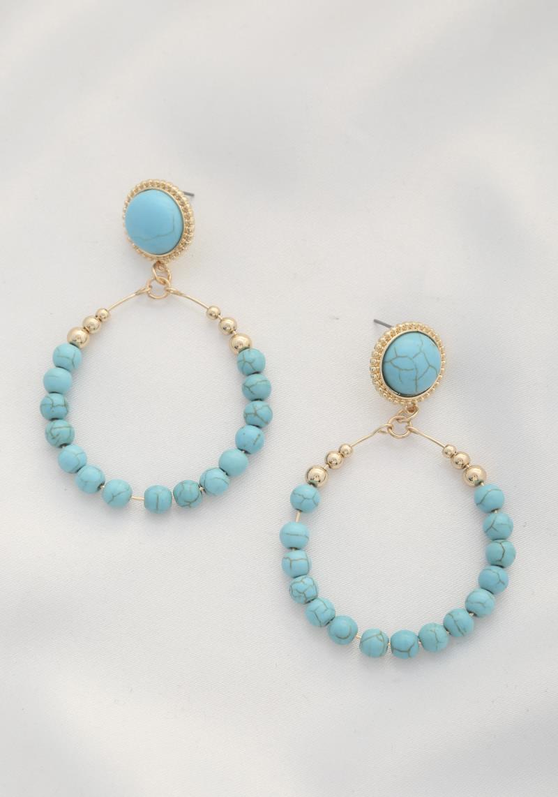 ROUND BEADED DANGLE EARRING