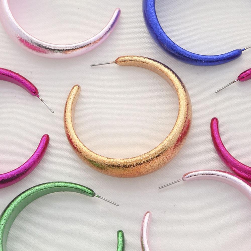 COLOR OPEN HOOP EARRING