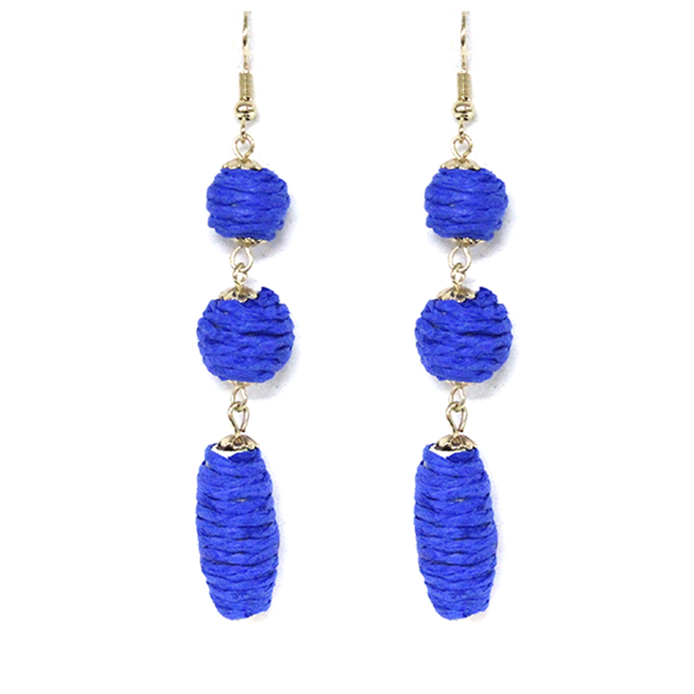 COLOR TWINE BEADED DANGLE EARRING