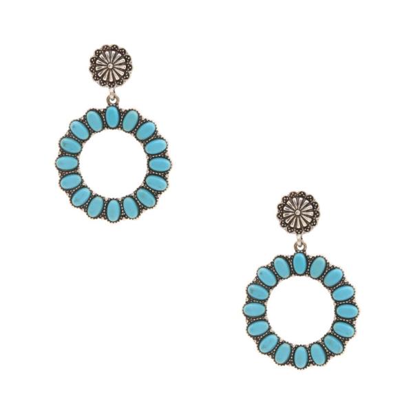 ROUND BEADED FLOWER EARRING