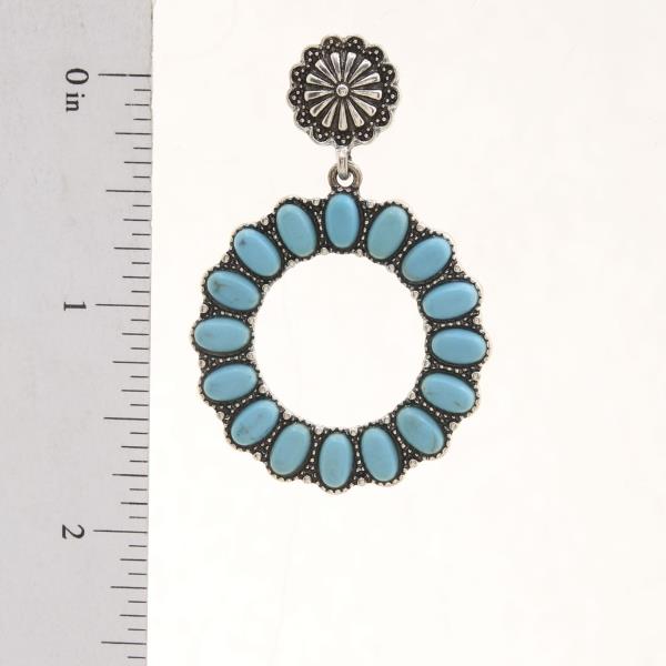 ROUND BEADED FLOWER EARRING