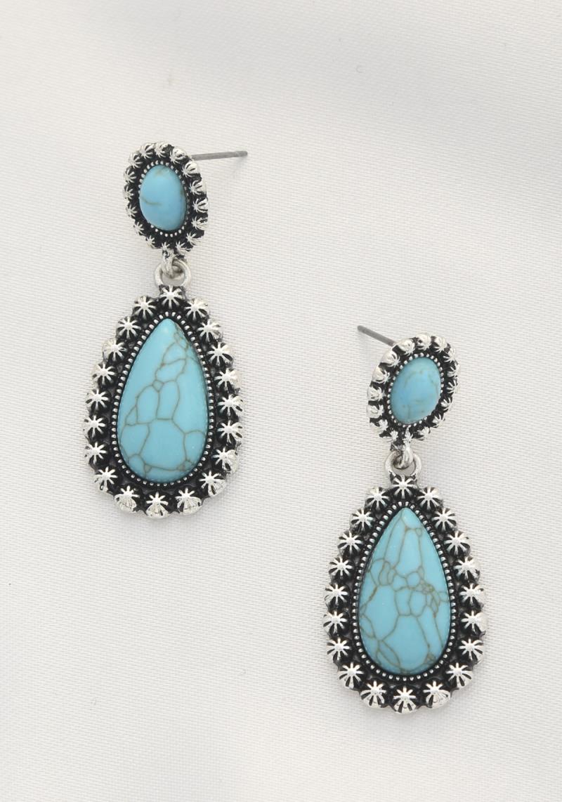 WESTERN TEARDROP DANGLE EARRING