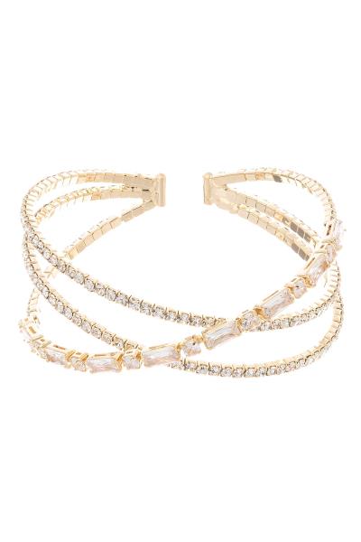 RHINESTONE CUBIZ ZIRCONIA BAGUETTE BRACELET