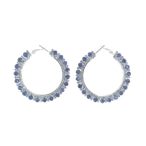 RHINESTONE PEARL HOOP 50MM EARRING
