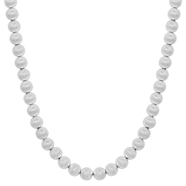 8MM SCRATCHED METAL BALL SNK NECKLACE