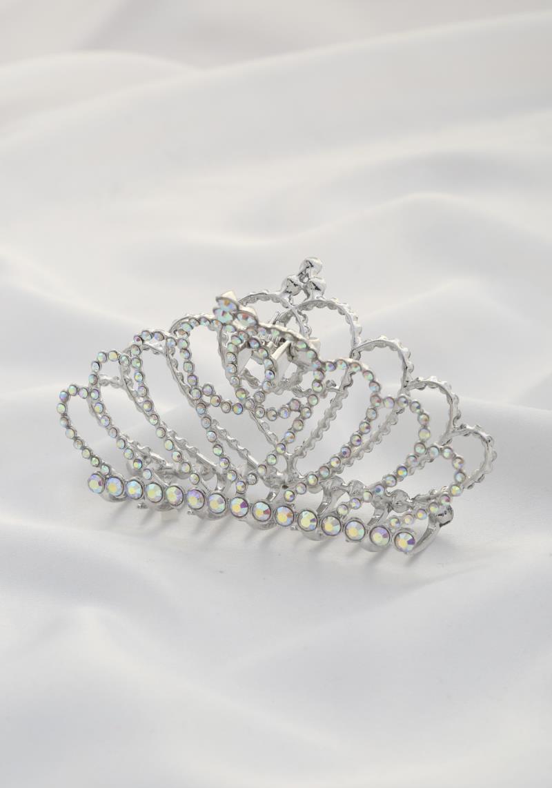CROWN RHINESTONE METAL HAIR CLIP