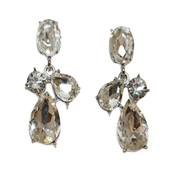 OVAL TEARDROP RHINESTONE EARRING