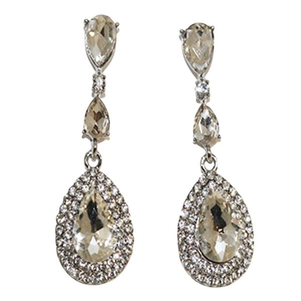 TEARDROP RHINESTONE DANGLE EARRING