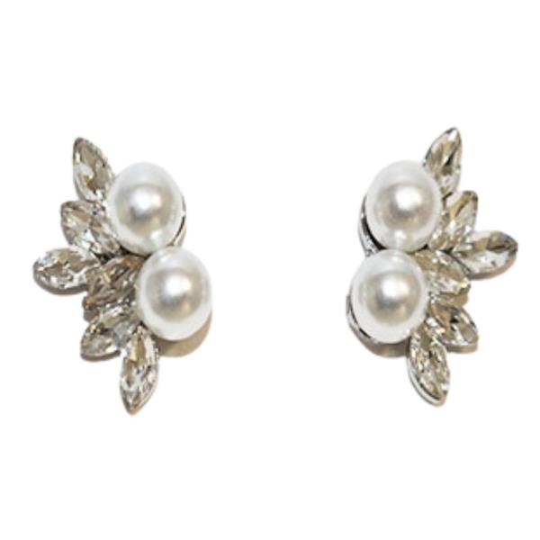 PEARL BEAD RHINESTONE EARRING