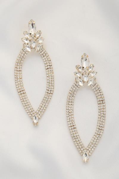 MARQUISE SHAPE RHINESTONE EARRING