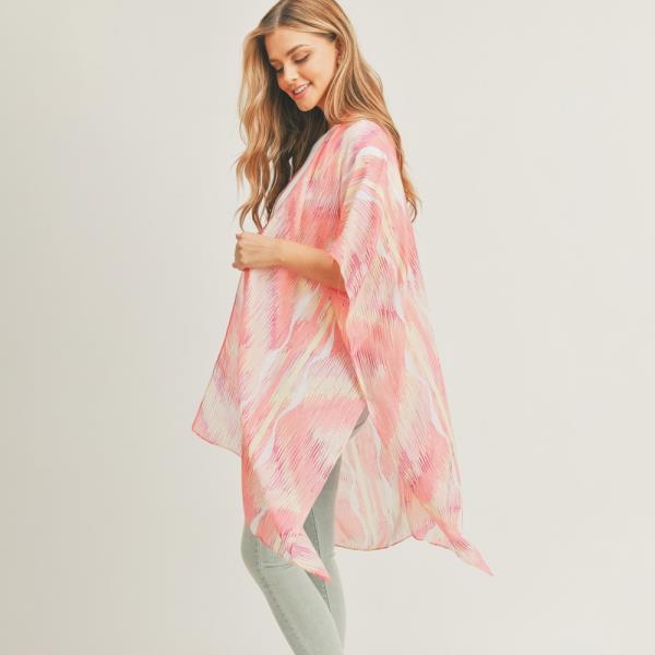 TIE DYE ABSTRACT PRINT KIMONO