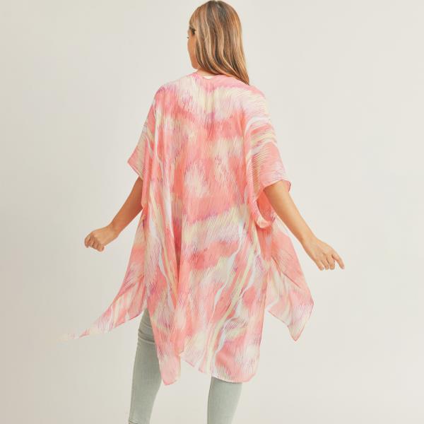 TIE DYE ABSTRACT PRINT KIMONO
