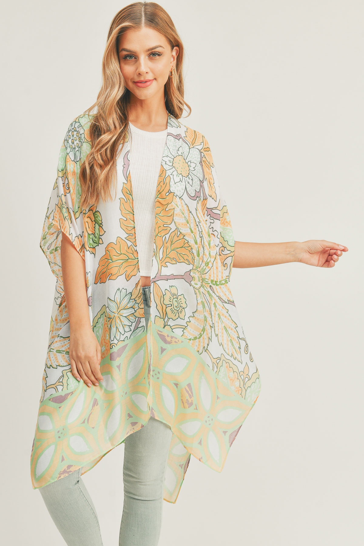 FLORAL PRINT KIMONO