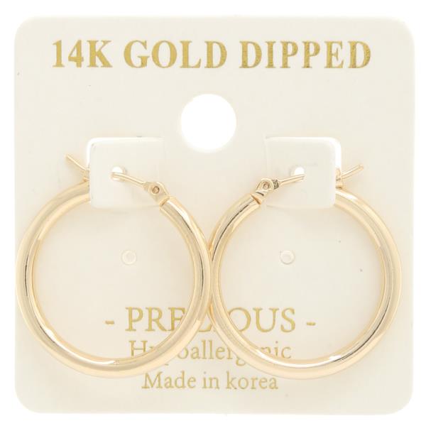 14K GOLD DIPPED SOLID HOOP EARRING