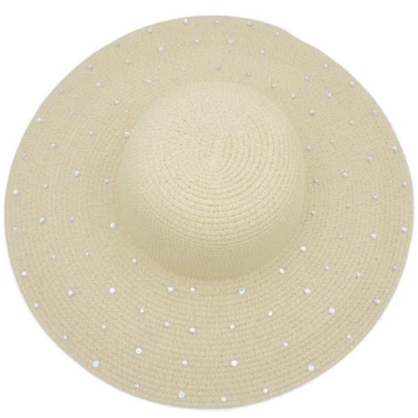 MULTICOLOR RHINESTONE SUMMER FLOPPY HAT