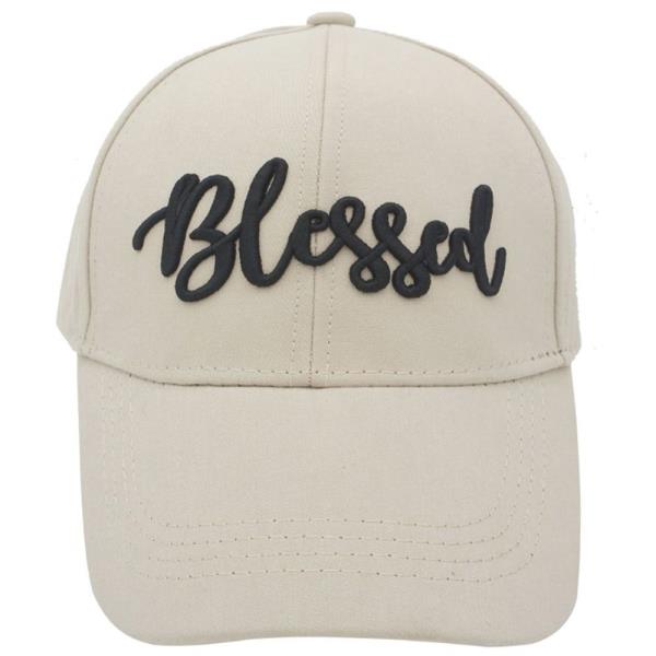 BLESSED EMBROIDERED COTTON CAP