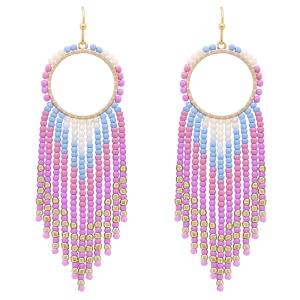 SEED BEAD TASSEL EARRINGS