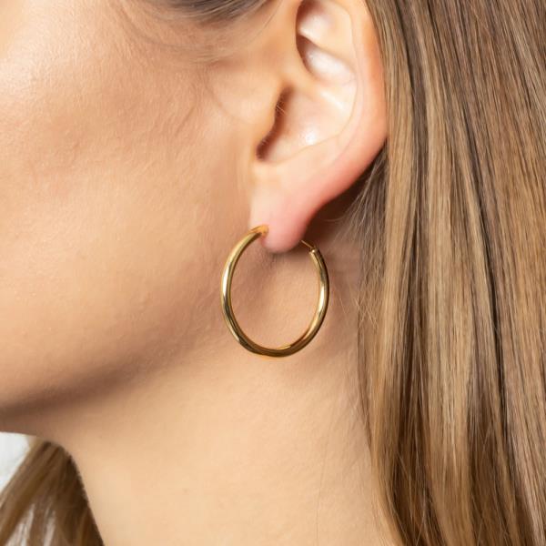 30MM 14K GOLD DIPPED METAL ENDLESS HOOP EARRING