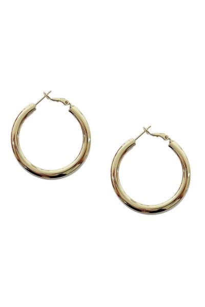 40MM 14K GOLD DIPPED METAL OMEGA CLOSURE HOOP EARRING