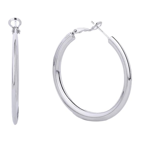 40MM 14K GOLD DIPPED METAL OMEGA CLOSURE HOOP EARRING