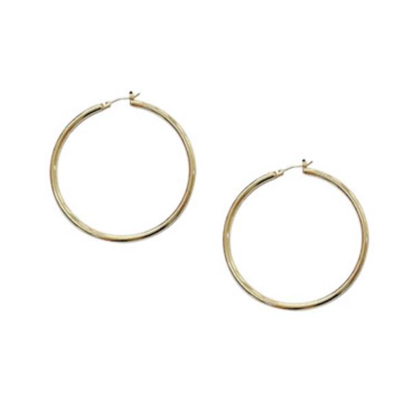 50MM 14K GOLD DIPPED PIN CATCH HOOP