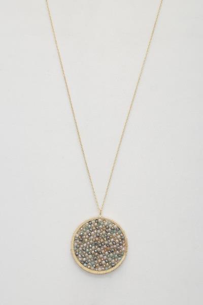 ROUND BEADED PENDANT NECKLACE
