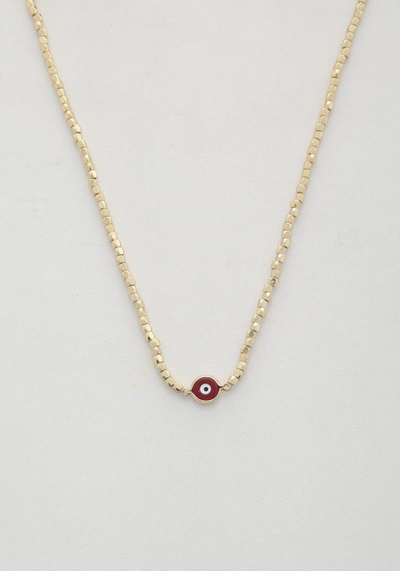 EYE CHARM BEADED NECKLACE