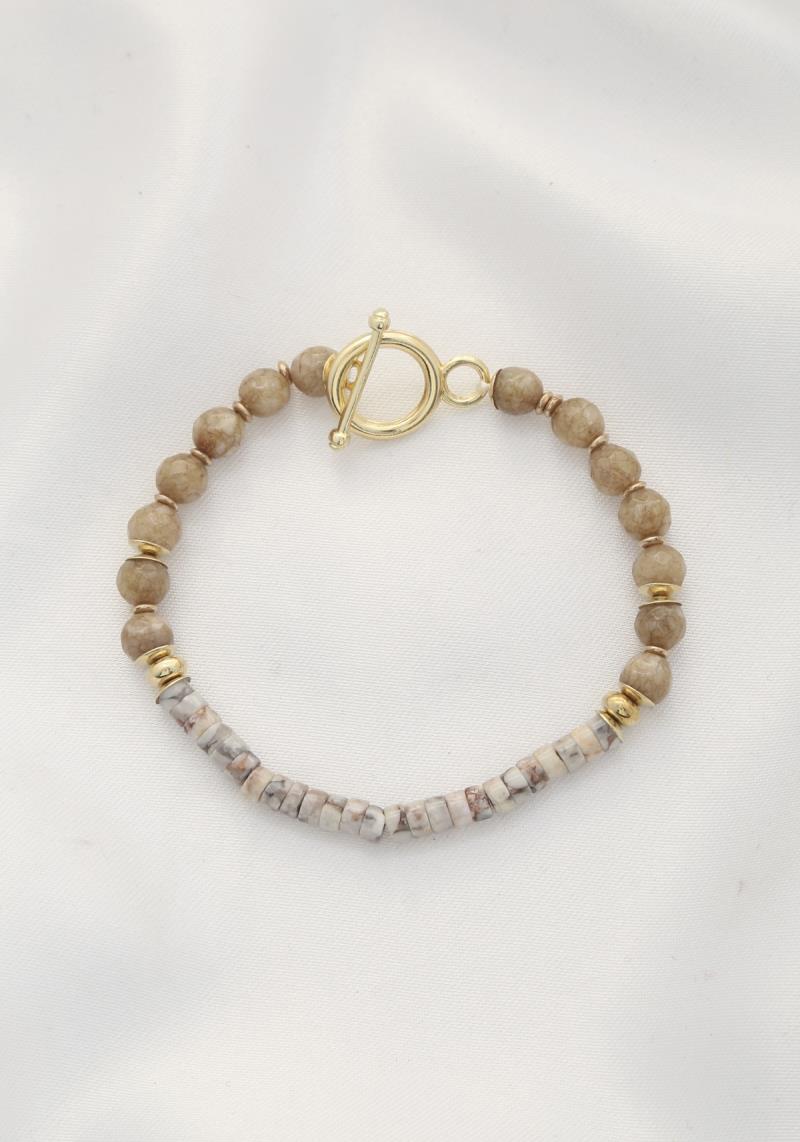 SEMI PRECIOUS STONE TOGGLE CLASP BRACELET