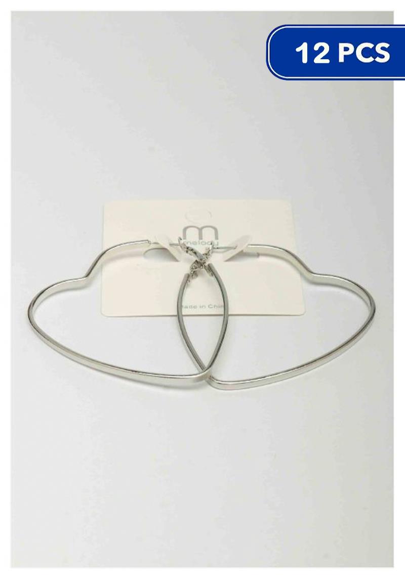 FASHION METAL HEART HOOP EARRING (12 UNITS)