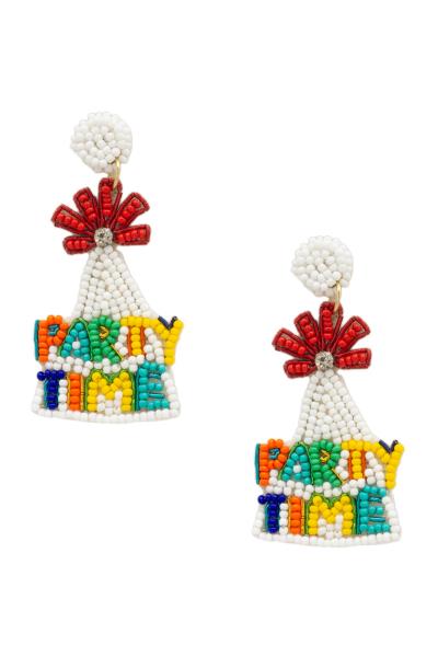 SEED BEAD PARTY TIME DANGLE EARRING