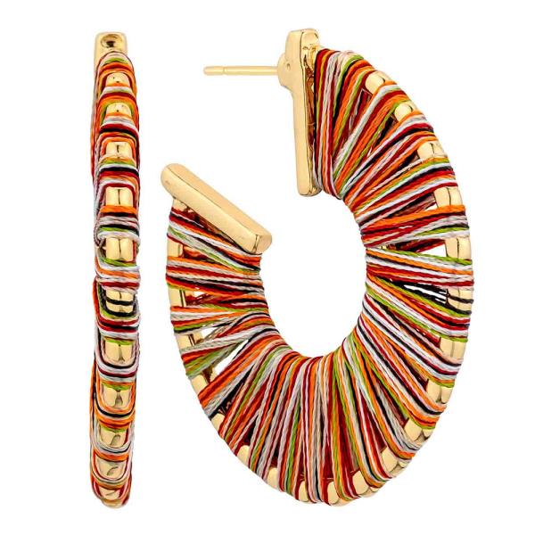 THREAD WRAP OPEN HOOP EARRING