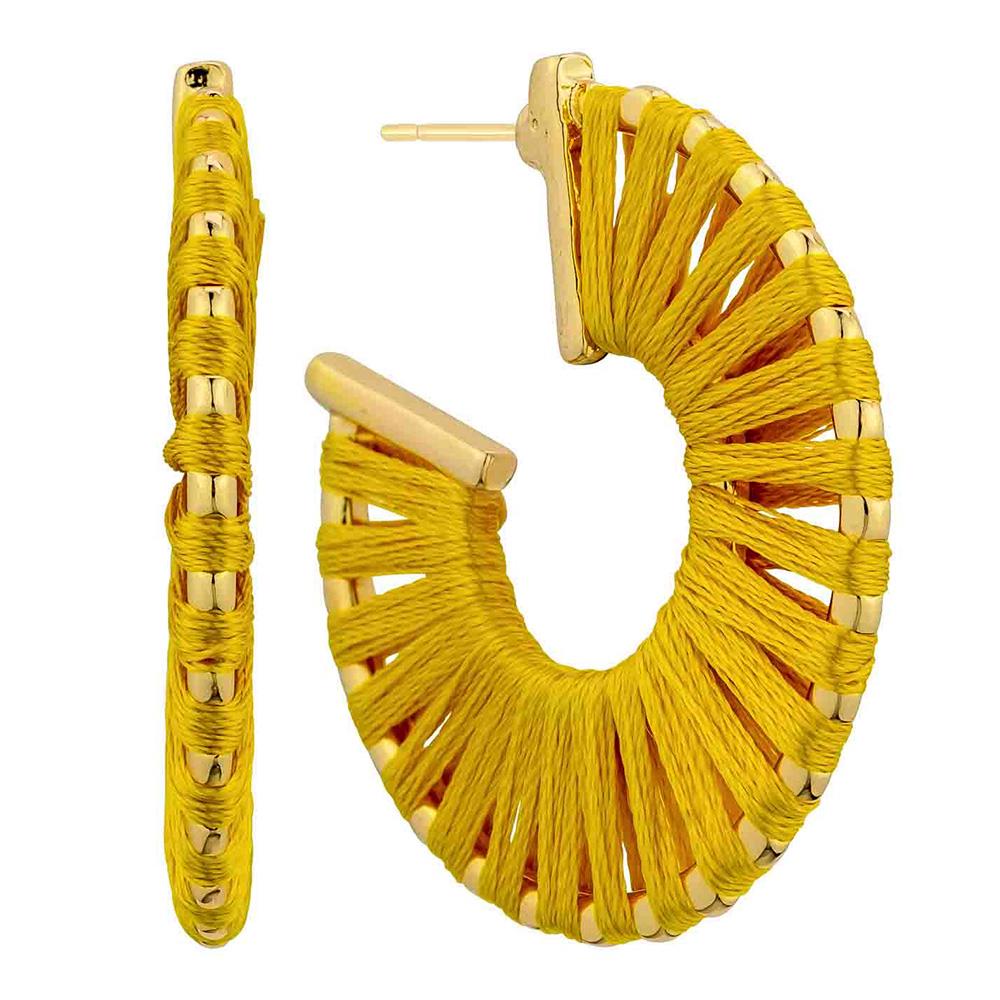 THREAD WRAP OPEN HOOP EARRING