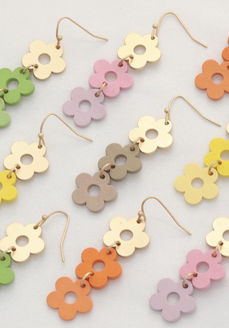 TRIPLE FLOWER DANGLE EARRING