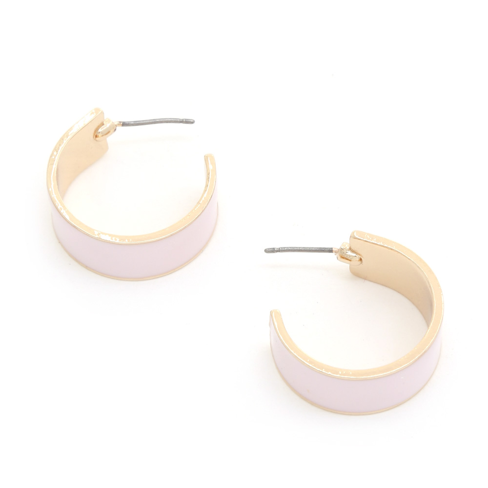 COLOR METAL OPEN HOOP EARRING