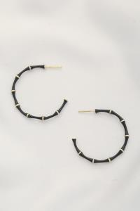 BAMBOO COLOR METAL OPEN HOOP EARRING