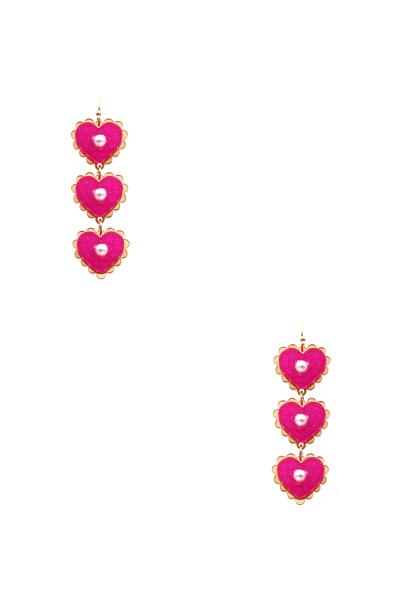 TRIPLE HEART DANGLE EARRING