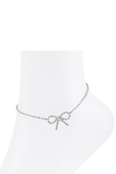 RHINESTONE DAINTY BOW ANKLET