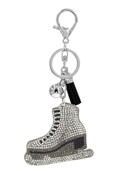 RHINESTONE FIGURE SKATE KEYCHAIN