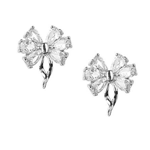 FASHION CUBIC ZIRCONIA FLOWER CASTING EARRING