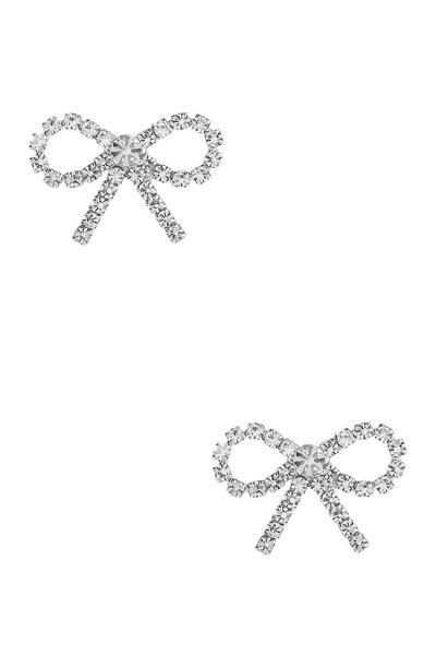 RHINESTONE BOW STUD EARRING