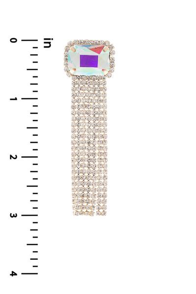 RHINESTONE RADIANT TASSEL EARRING