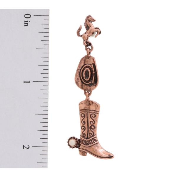 HORSE WESTERN BOOT DANGLE EARRING